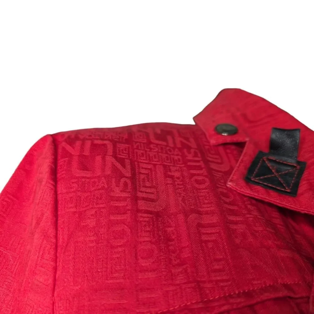 Women's Designer Simon Chang Red Blazer Jacket, Size 12